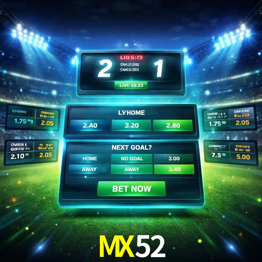 Vista de apuestas en vivo MX52 durante un partido en curso