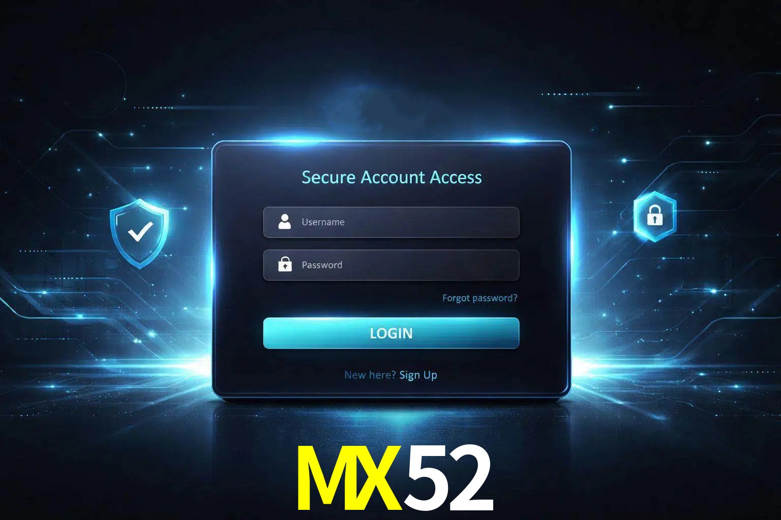 Pantalla de inicio de sesión de cuenta MX52 para usuarios en México